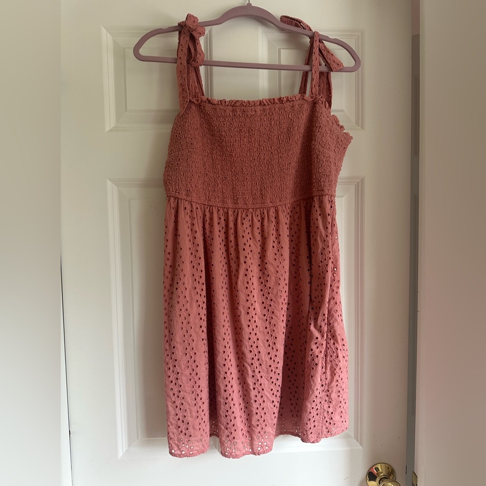 Hollister Pink Eyelet Sundress (Size XL)